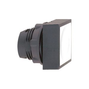 Glava bijelog pravokutnog upuštenog svjetlećeg tipkala promjera 22, opružni povrat, za integralni LED