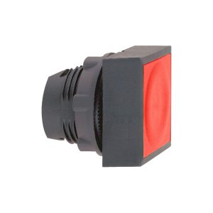 Glava crvenog pravokutnog upuštenog svjetlećeg tipkala promjera 22, opružni povrat, za integralni LED