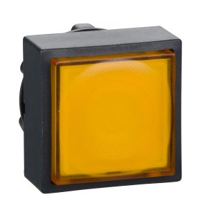Glava narančastog pravokutnog upuštenog svjetlećeg tipkala promjera 22, opružni povrat, za integralni LED