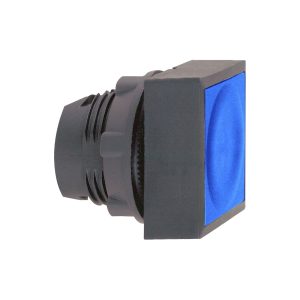 Glava plavog pravokutnog upuštenog svjetlećeg tipkala promjera 22, opružni povrat, za integralni LED