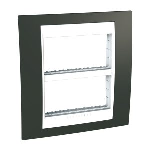 Unica Plus okvir poklopca, fiksni okvir, 2 grupe, H, 2x4 m, kakao..bijela