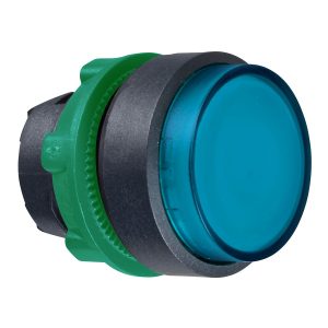 Glava plavog istaknutog svjetlećeg tipkala promjera 22, potisno potisna, za integralni LED