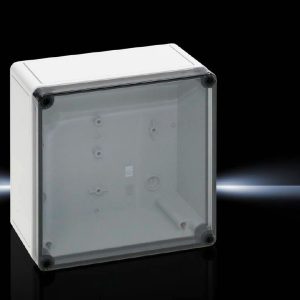 Kutija PK polikarbonatna, 182x180x90 mm, bez otvora za uvodnice, 182x180x90 mm, ojačano staklenim vlaknima, s prozirnim poklopcem
