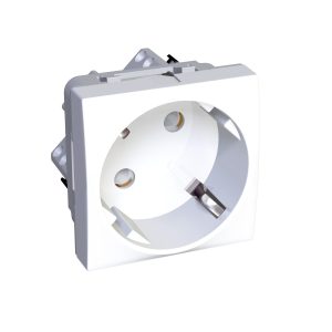 Utičnica za instalacijske kanale, jednostruka, 2P + E, bijela