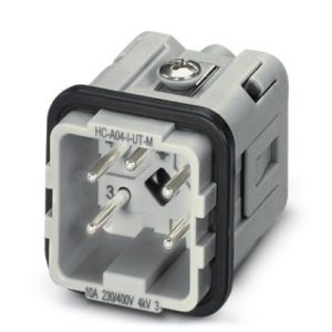 Utičnica-umetak muški, D7 serija, 4 pozicije + PE vijčani priključak, 230/400 V, 24 A, 0.5 mm2 ... 2.5 mm2, HC-A04-I-UT-M