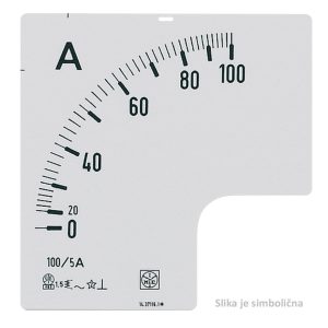 Skala: 0 - 150A, za ampermetar RQ72E, dimenzija 72 x 72 mm, ulaz: 5A,