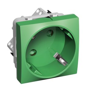 Altira utičnice, jednostruka, standardne utičnice 16 A 250 V AC 2P+E 45 stupnjeva sa zaštitom, zelena